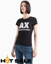 T-Shirt Women Black Armani Exchange Camiseta